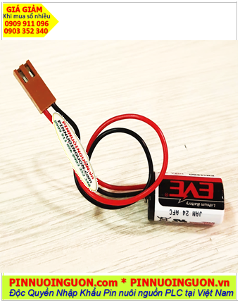 EVE ER14250 (Zắc JEA2.54), Pin nuôi nguồn PLC EVE ER14250 lithium 3.6v 1/2AA 1200mAh (14mmx25mm) chính hãng